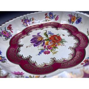 Vintage 1971 England Daher Floral Tin Decorative Bowl, GORGEOUS PIECE!